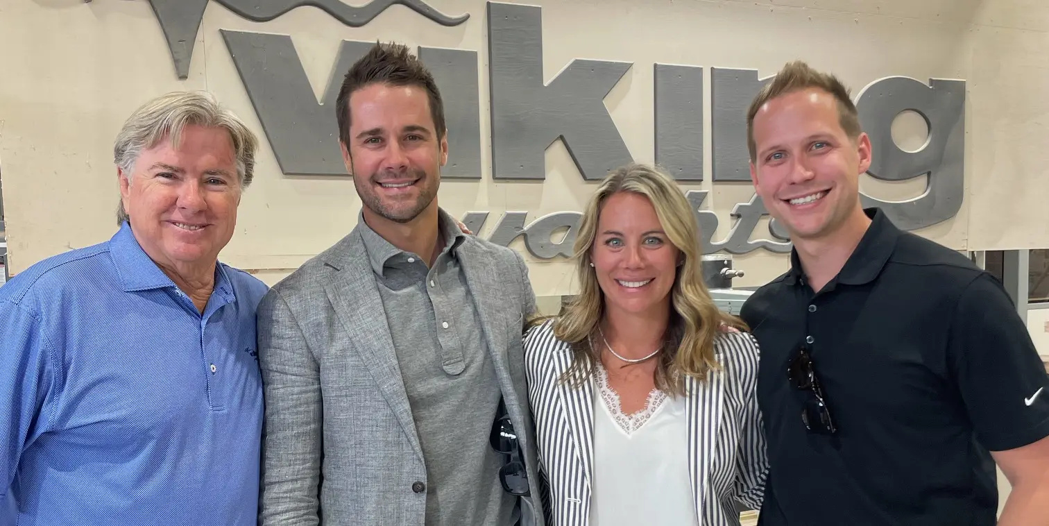 Pat Healey of Viking Yachts, Zach Germain, Jessica Germain, Austin Germain.
