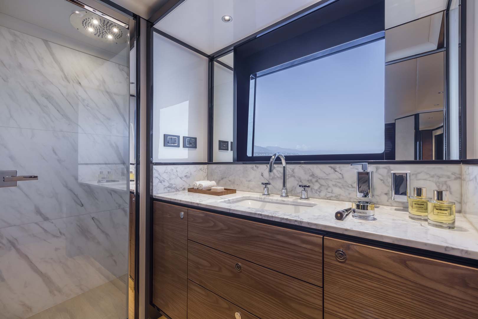 Hullside window on the absolute navetta 68