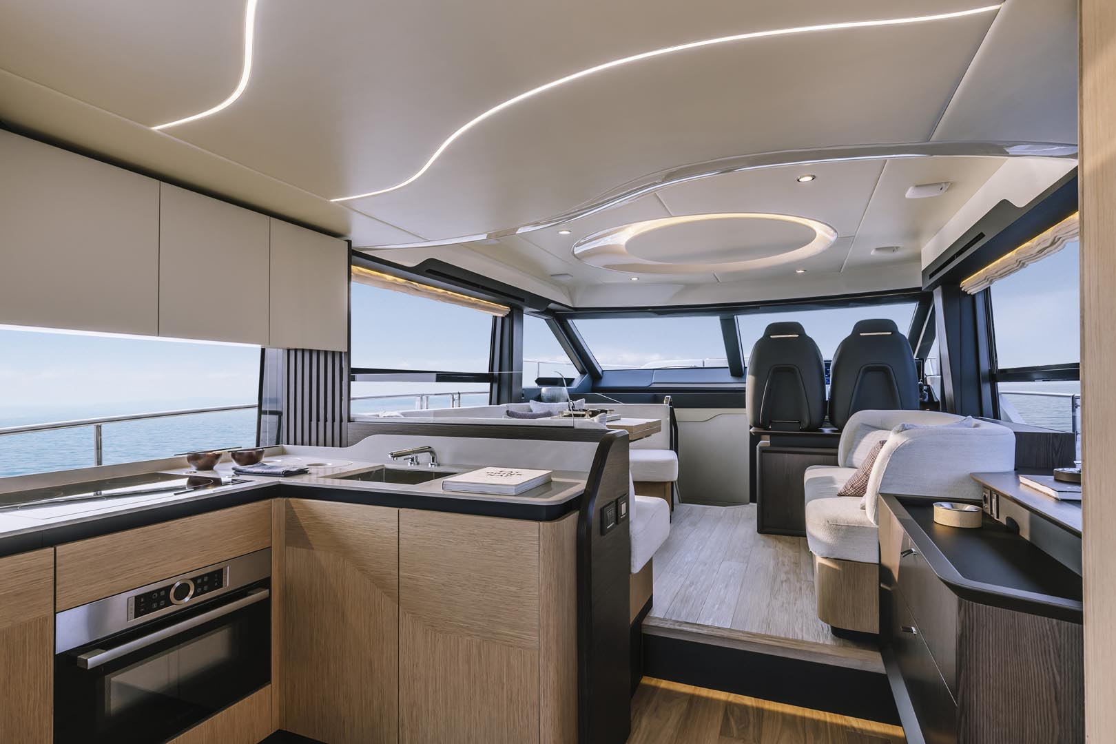 open salon and galley on 52 fly