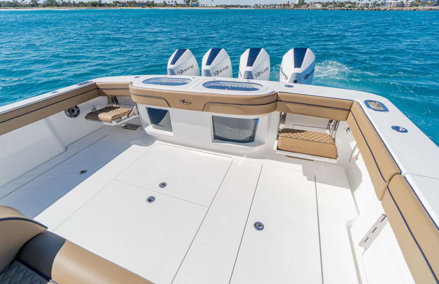 Cockpit on Valhalla V46 Facing Aft