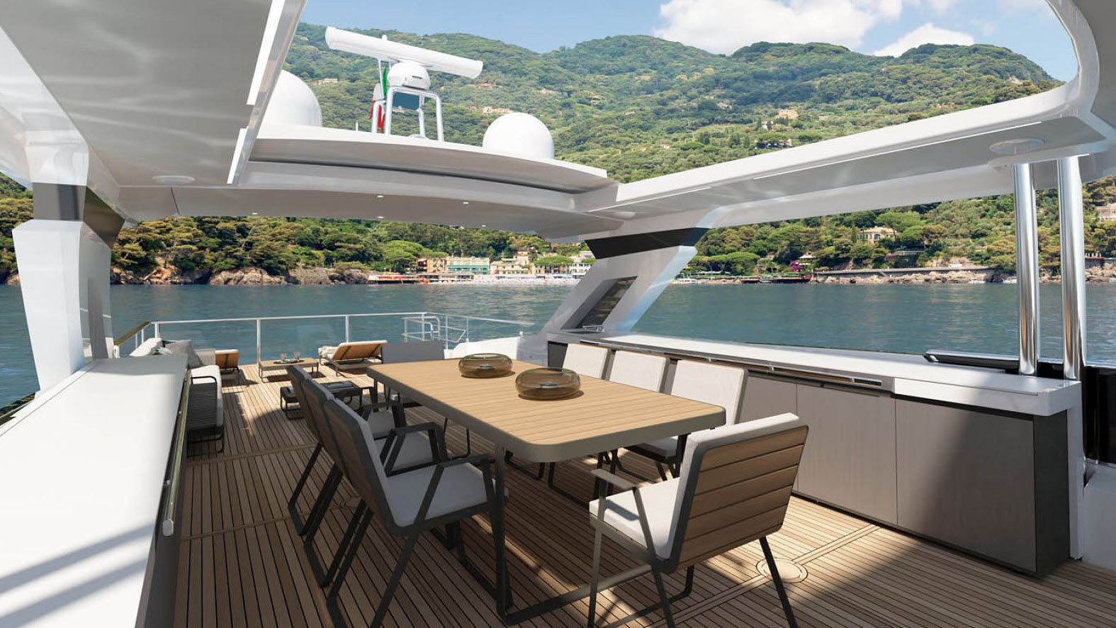flybridge deck on navetta 75