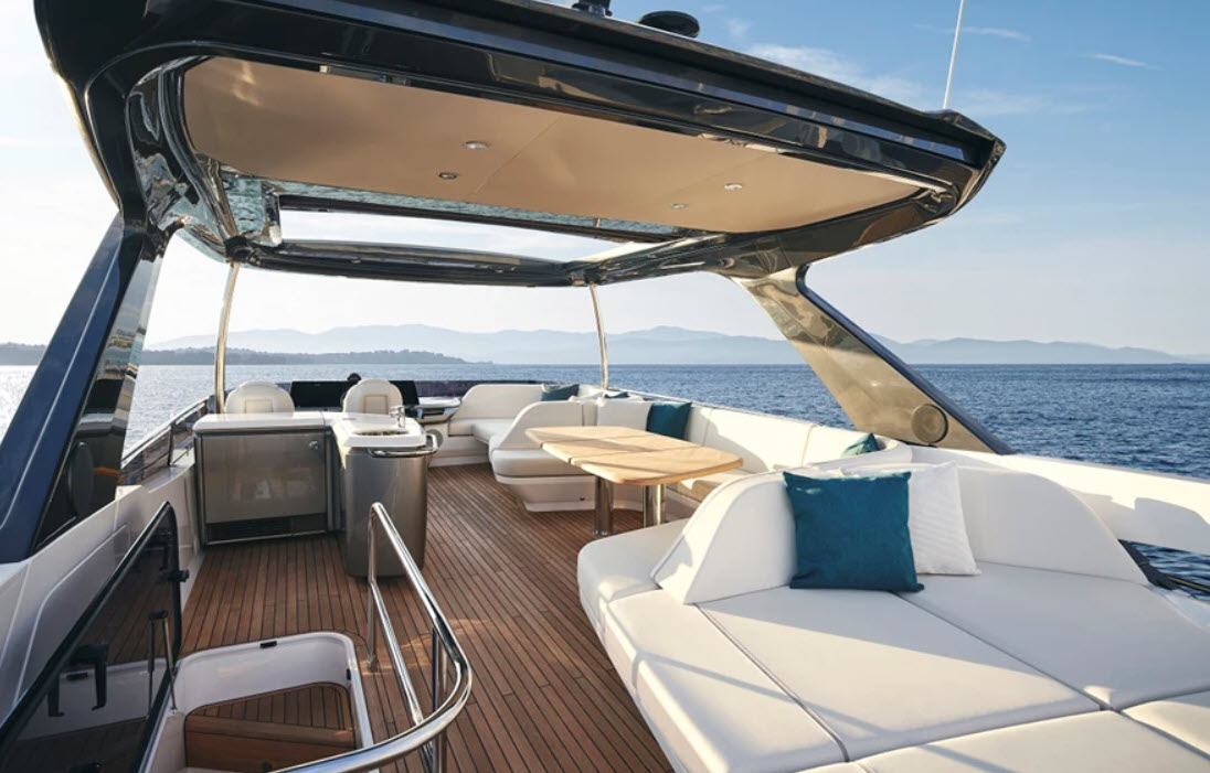 flybridge deck of the princess f65
