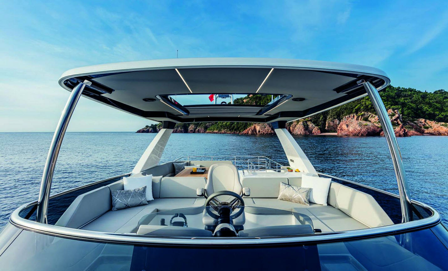 Flybridge helm on Absolute Navetta 58