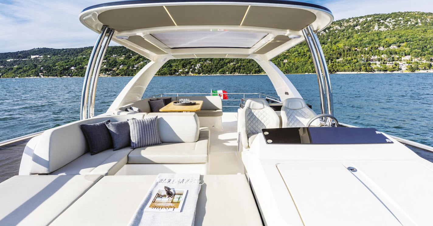 Flybridge seating on absolute yachts 58