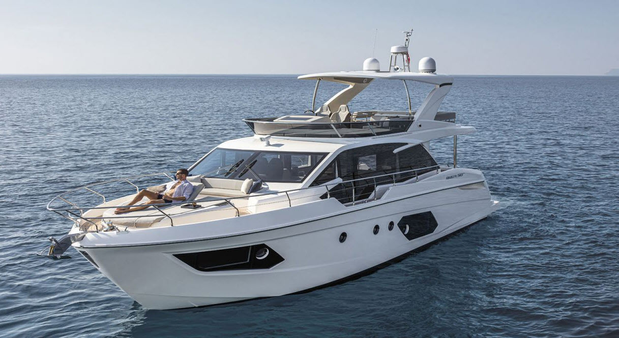 foredeck lounge on absolute 50 flybridge