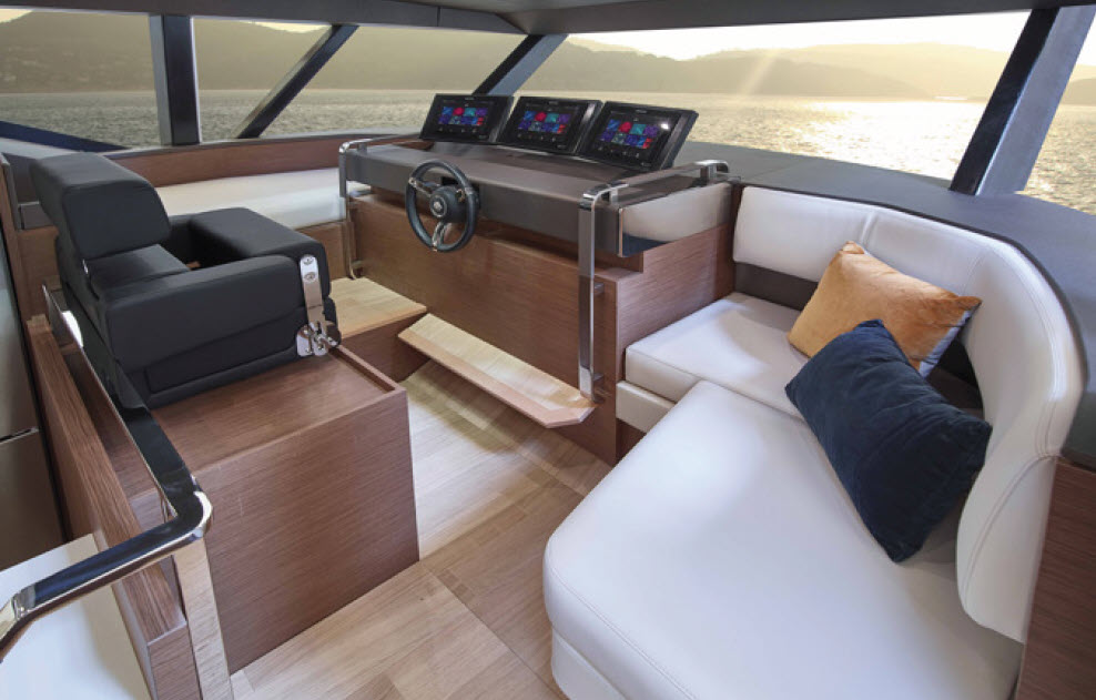 Inside helm on Prestige x70