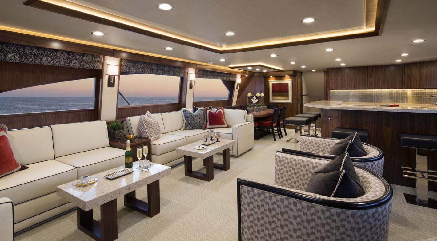 interior design on viking yachts