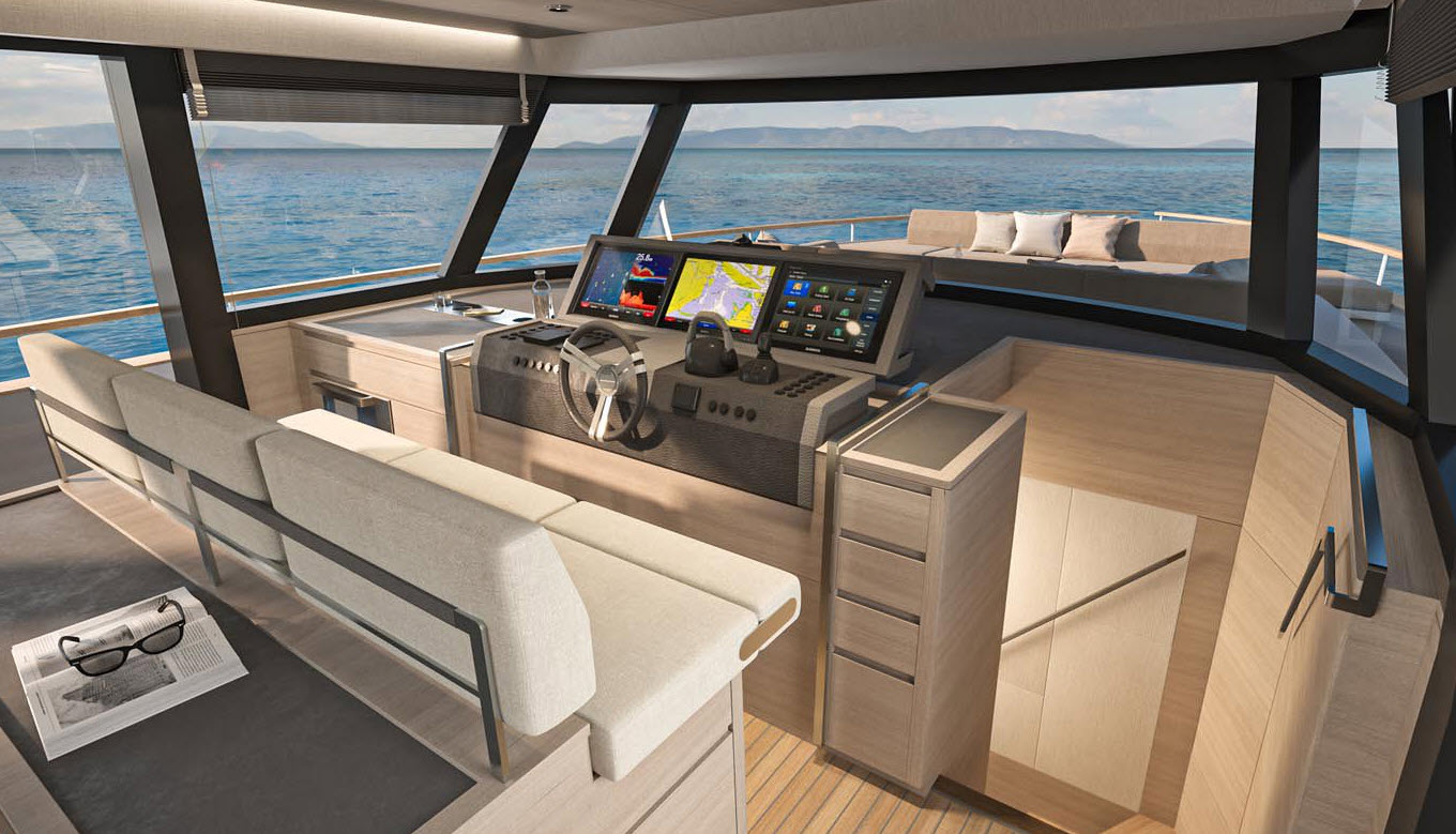 helm station with controls