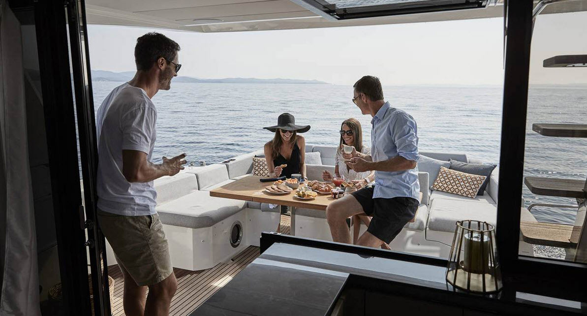 Prestige 590 Flybridge Aft Cockpit