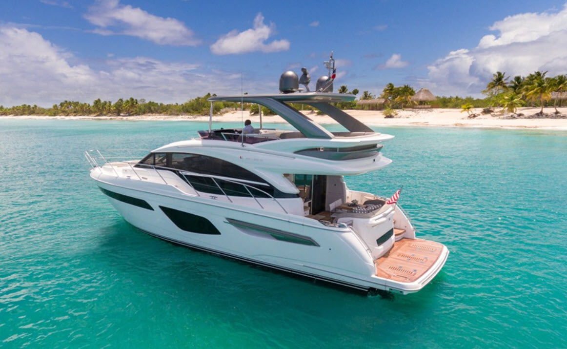 princess F55 yacht for sale at fort lauderdale boat show