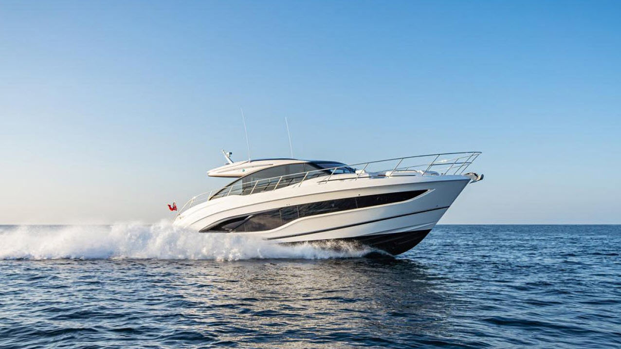 princess v55 on display at newport boat show