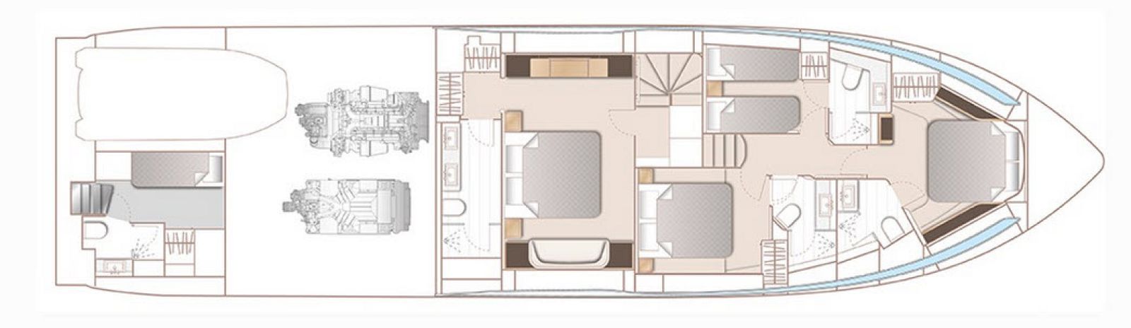 layout configuration of the princess yachts v78