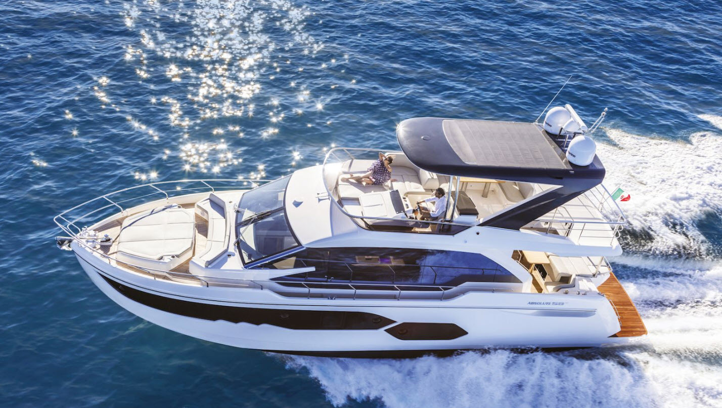 Profile of the Absolute 58 flybridge
