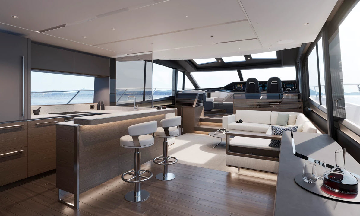 Salon and Galley - princess s80