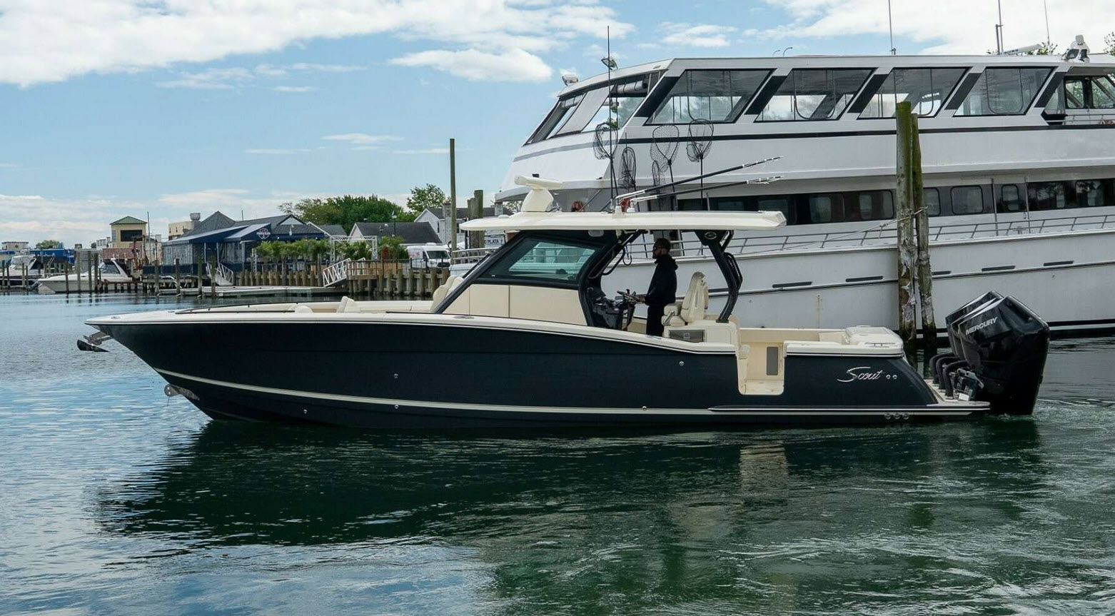 scout boats 377 lxf at norwalk show
