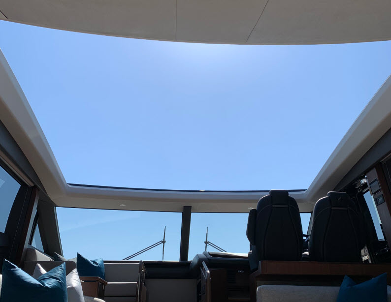 sunroof on the princess v78 yacht