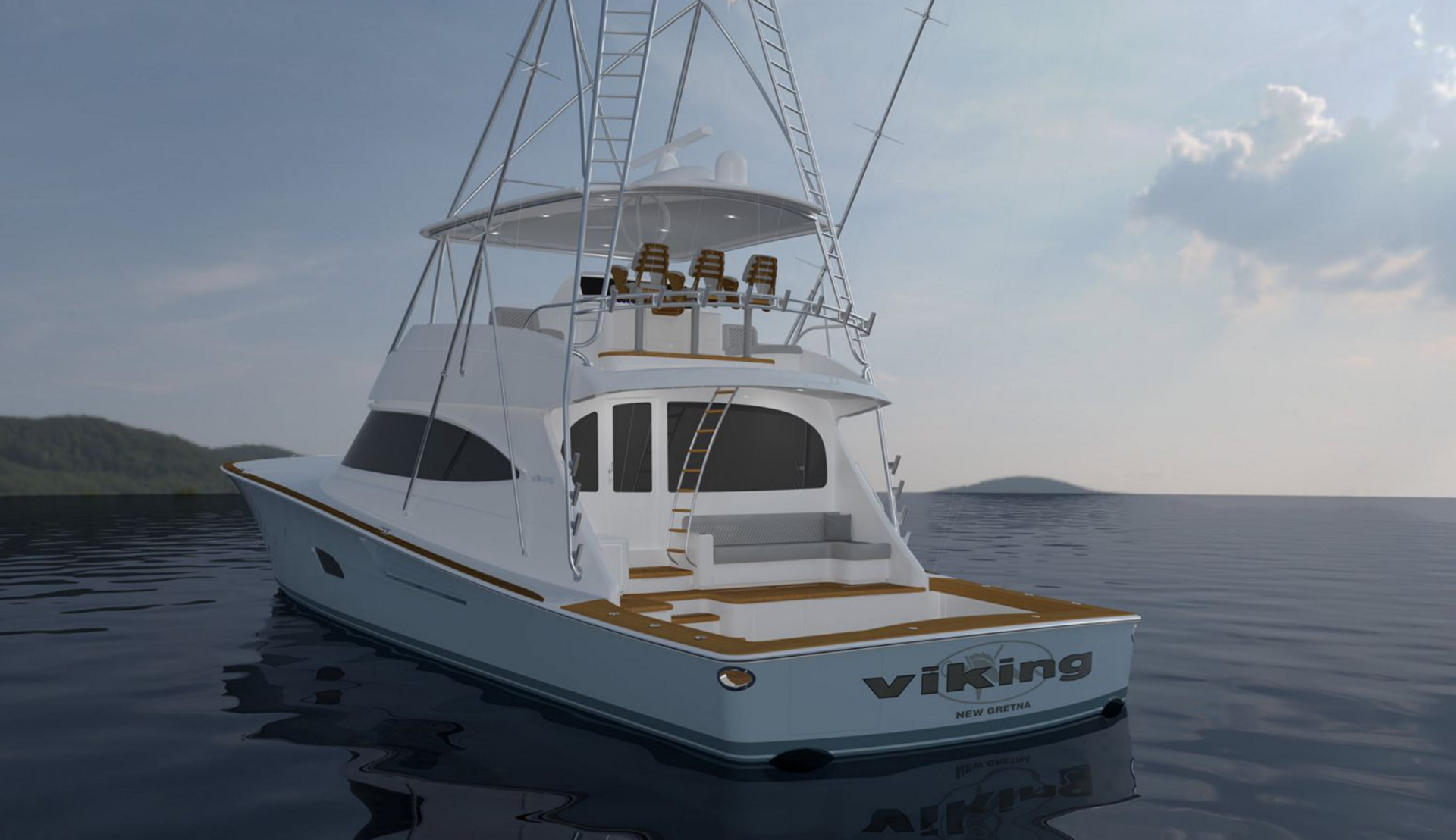 transom and cockpit view of new viking 82 convertible
