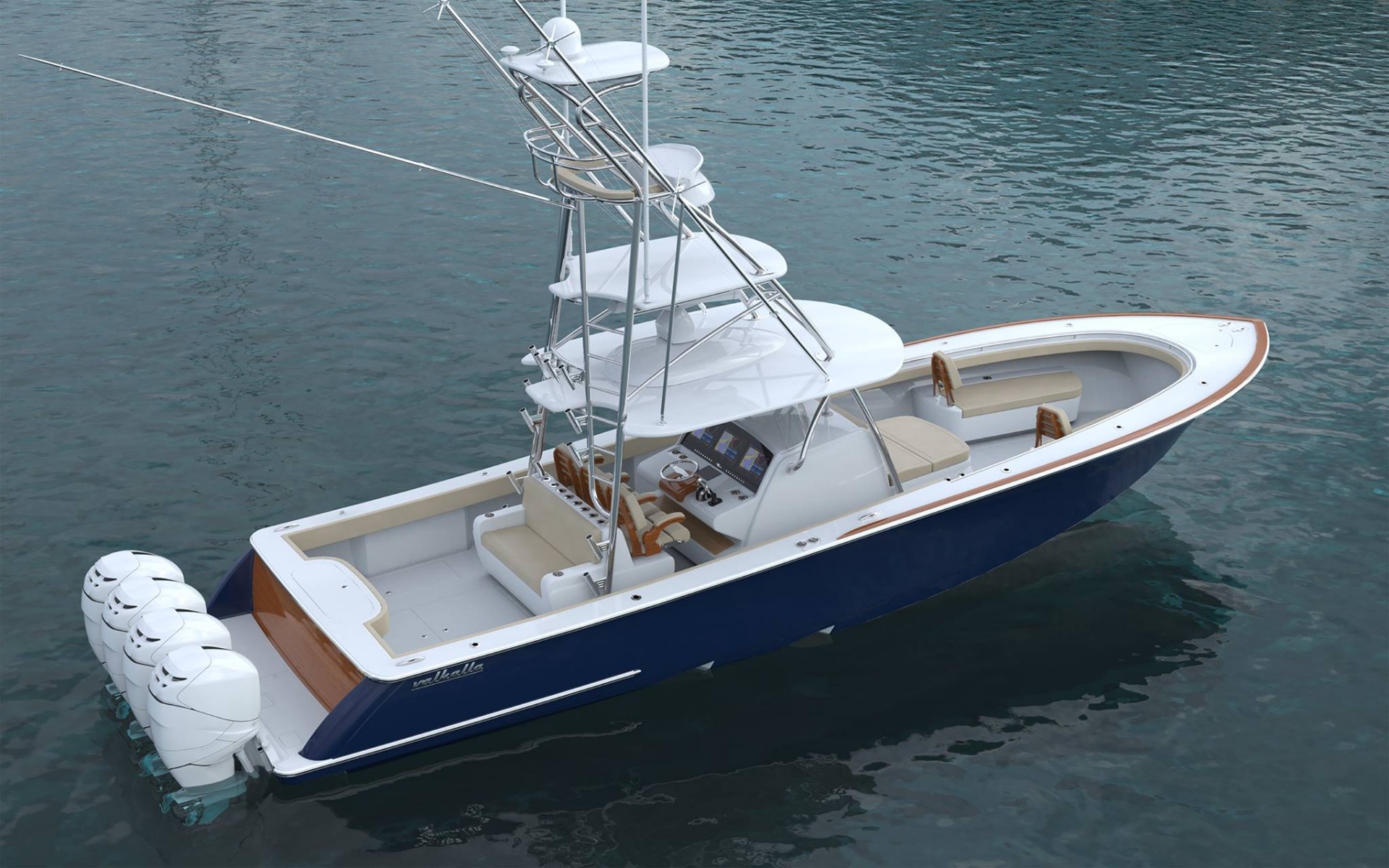 Valhalla Boatworks V41 With Tuna Tower Aft View