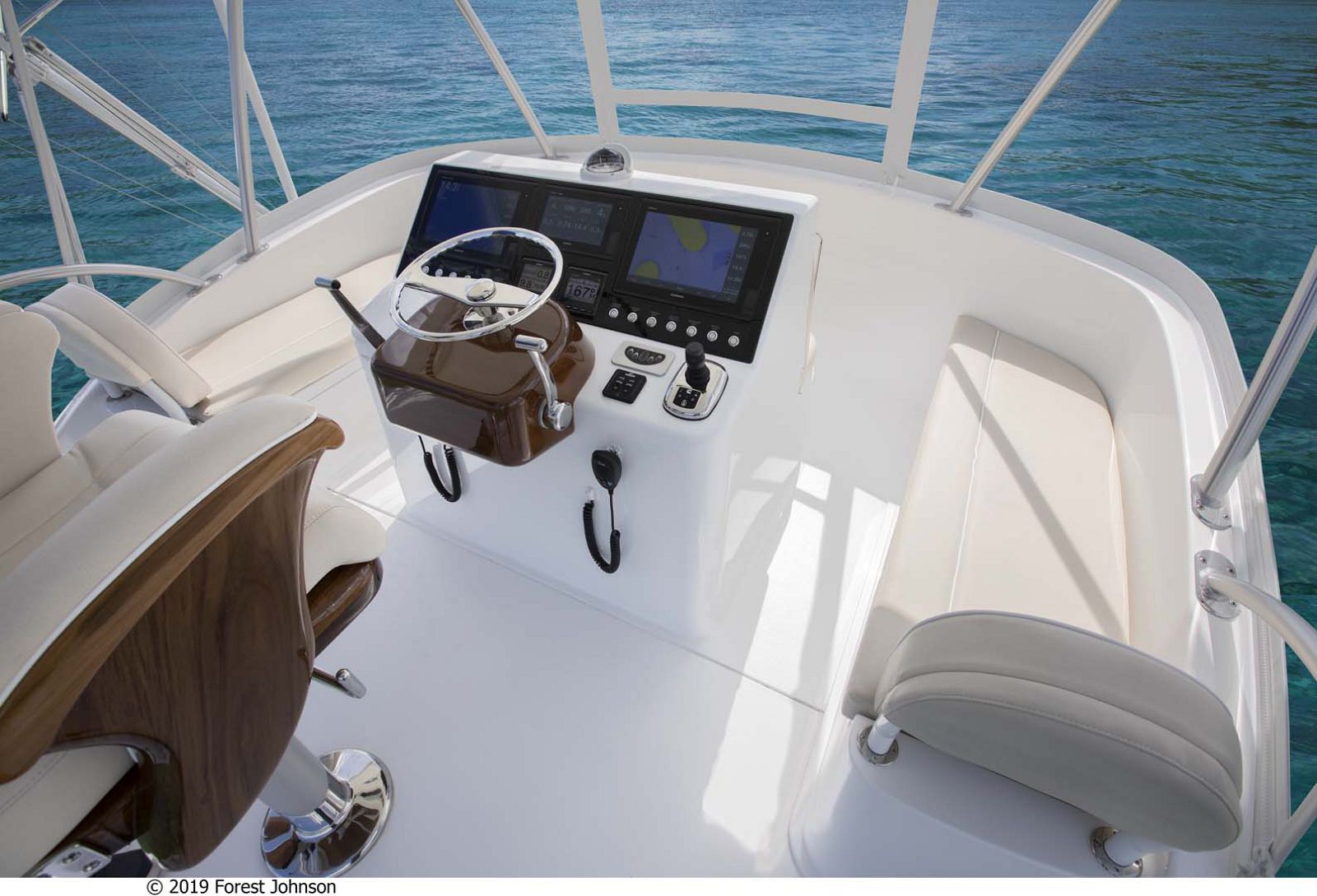 Viking 38 Billfish Flybridge Helm Station