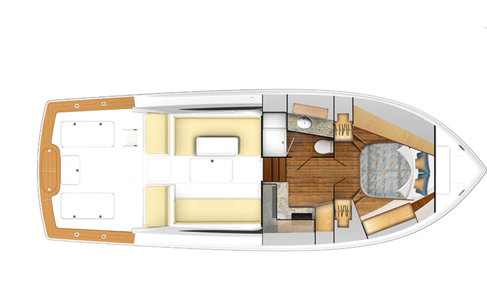 38 Billfish lower deck layout