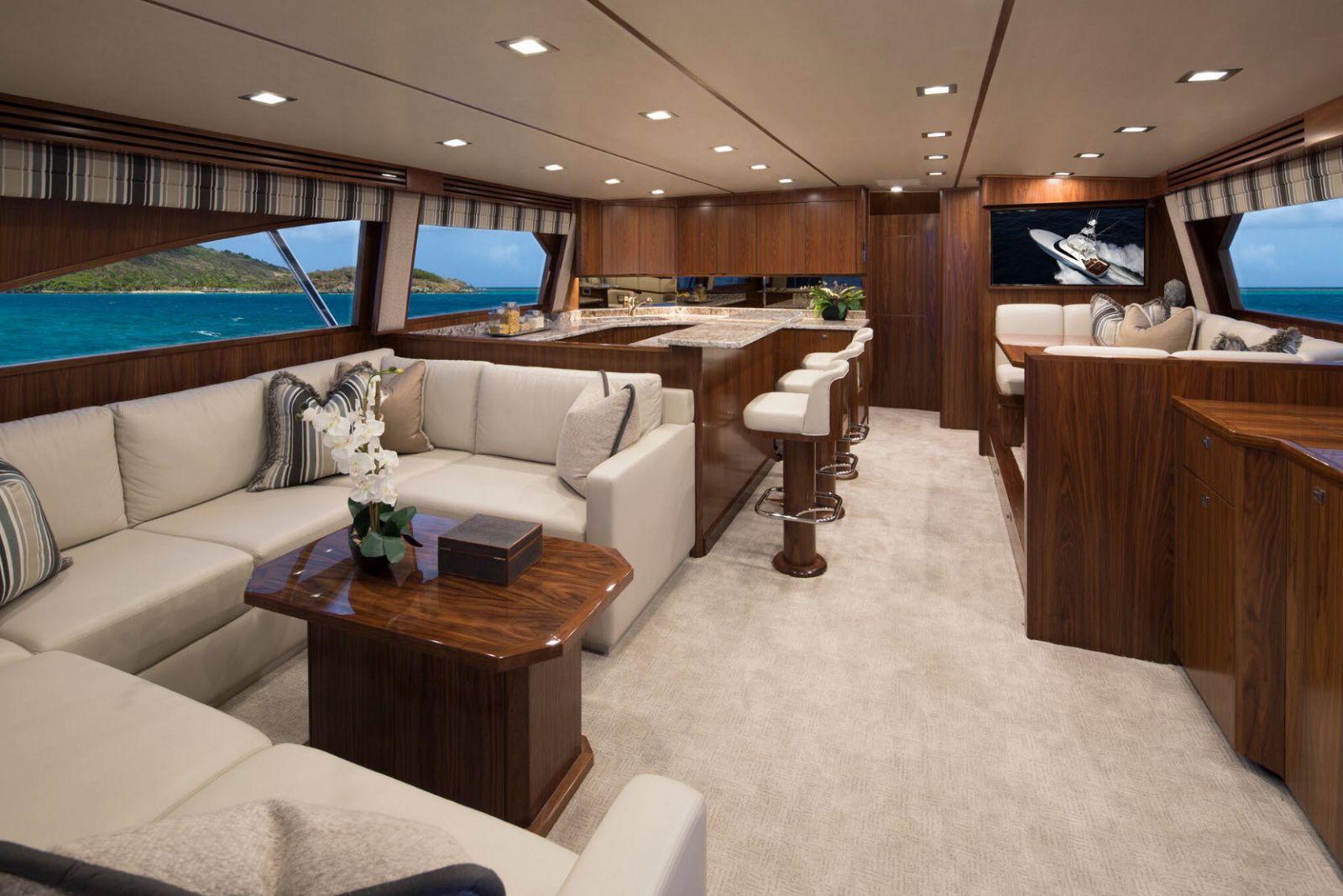 Viking Yachts 72 Convertible Salon and Galley Viking Yachts 72 Convertible Salon and Galley