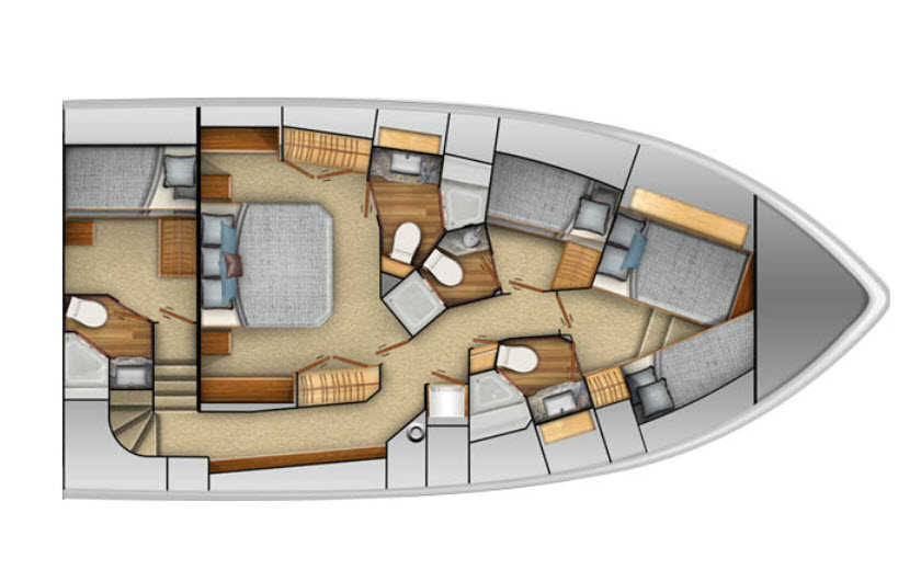 Viking 72C Stateroom Layout Rendering Viking 72C Stateroom Layout Rendering