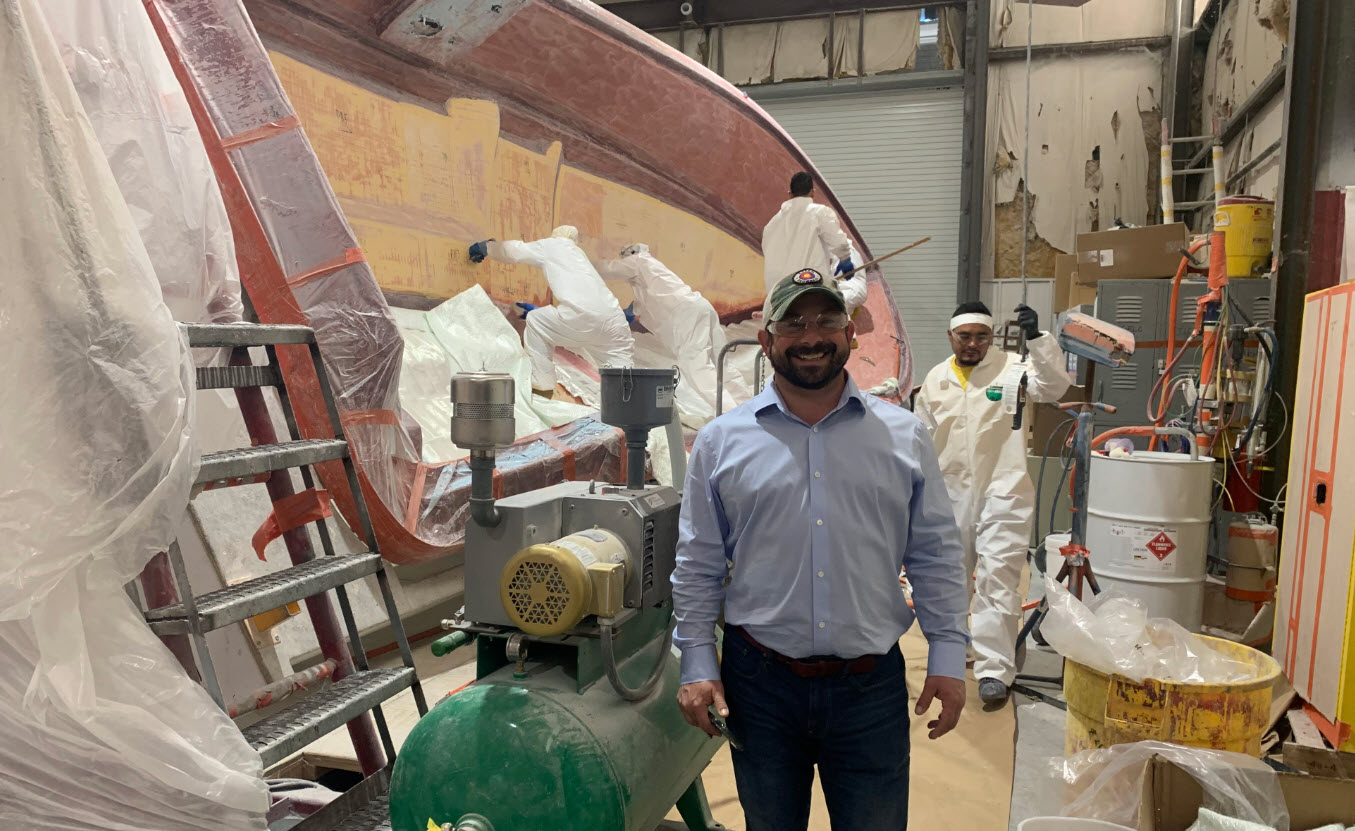 Viking shipyard hull fiberglass