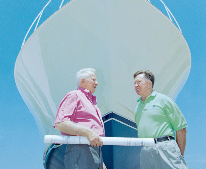 Bill and Bob Healey at the Viking Shipyard