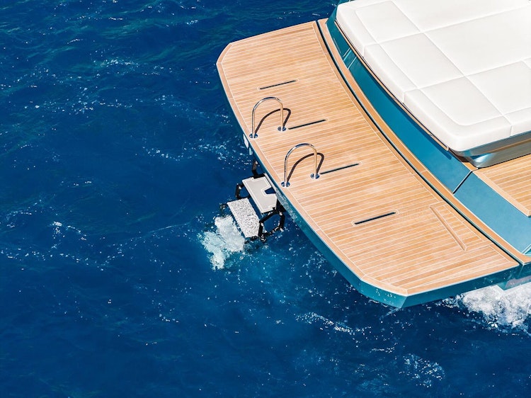 swim platform ladder going into water