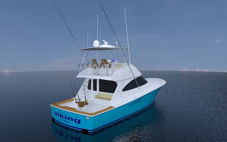 Viking Yachts 44 Convertible Render Aft
