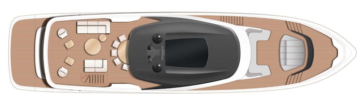 Princess Yachts X95 Layout With Hardtop Rendering