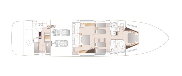 Princess X95 Lower Deck Layout
