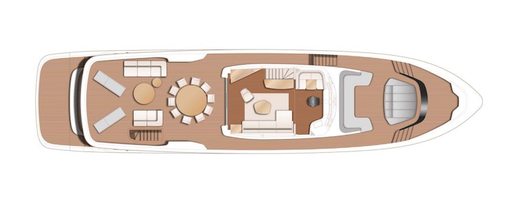 X95 Flybridge Layout With Cranes For Tender