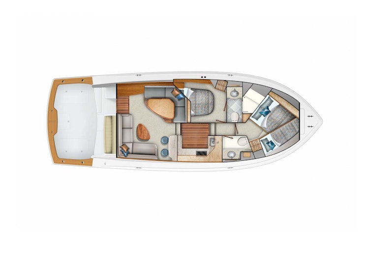Viking Yachts 44 Convertible Main Deck layout 