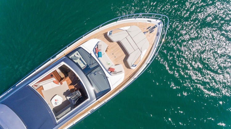 Open sunroof on Princess Yachts V78