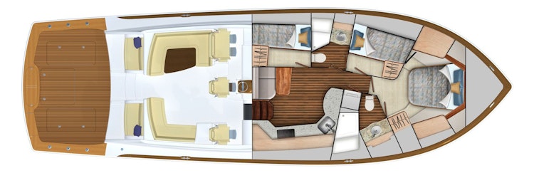 Viking 54 Open 3 cabin layout