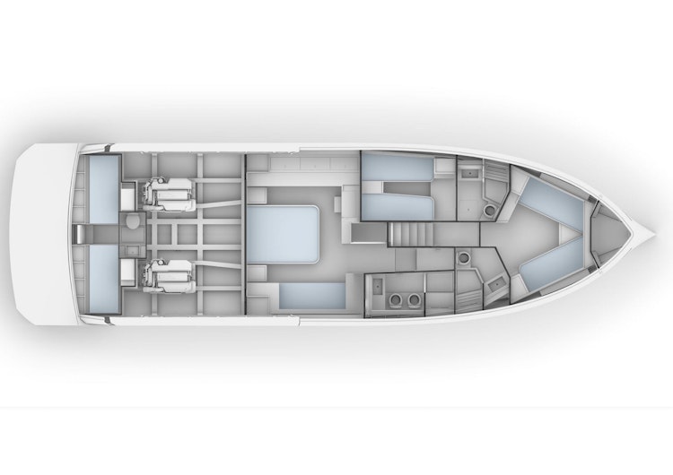 lower deck layout with twin beds forward