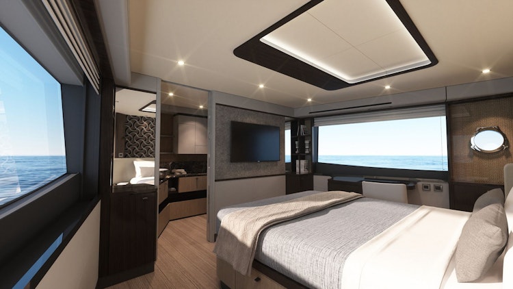 master stateroom on absolute 60 fly