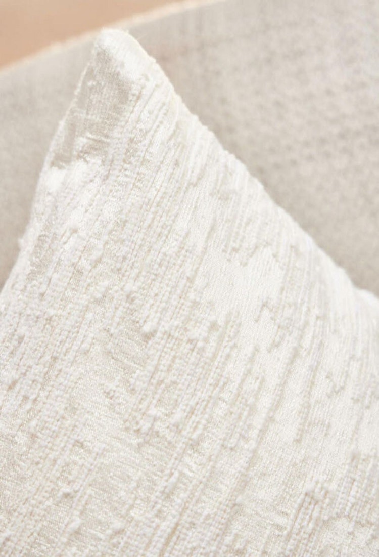 close-up of sofa and pillow fabric