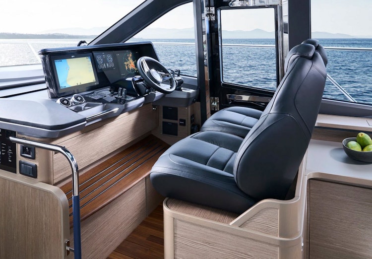 interior helm station with electronics