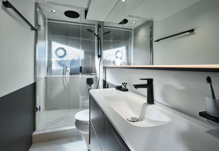 master bathroom sink and shower