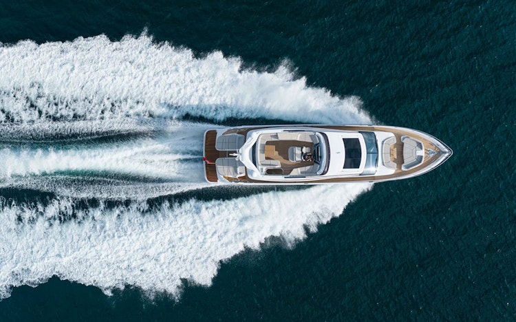 overhead view of princess s80 cruising