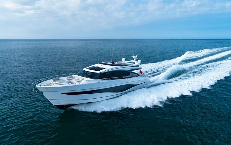 portside view of princess s80 cruising