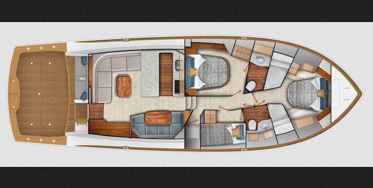 interior layout - viking 50c - queen vip