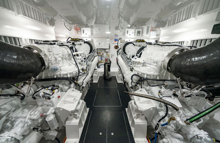 engine room on new viking 74 convertible