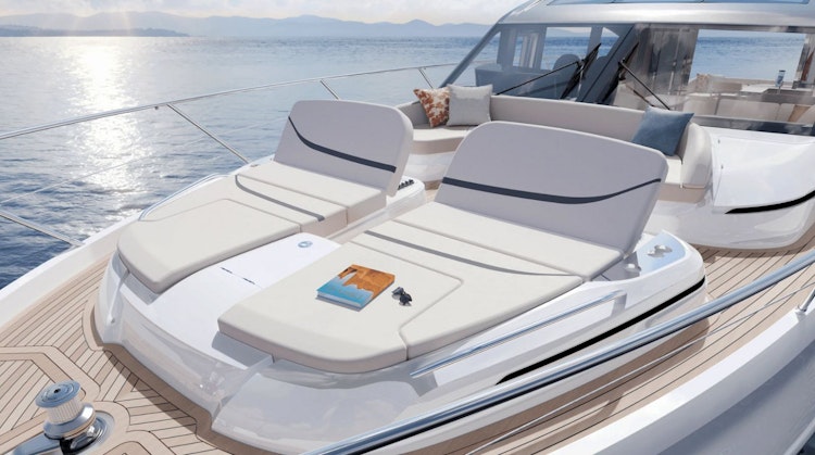 foredeck sunpads with headrests on 2026 princess v65