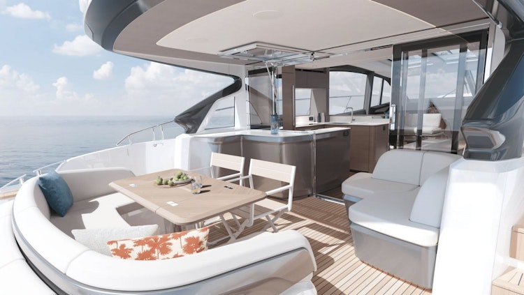 optional lounge seat added to cockpit - 2026 princess v65