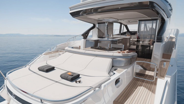 aft sunpads on the 2026 princess v65