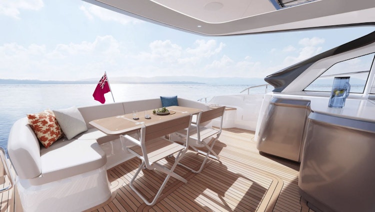 looking aft from the cockpit of the princess v65