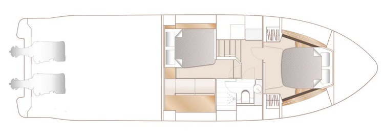 lower deck layout - 2 cabin version